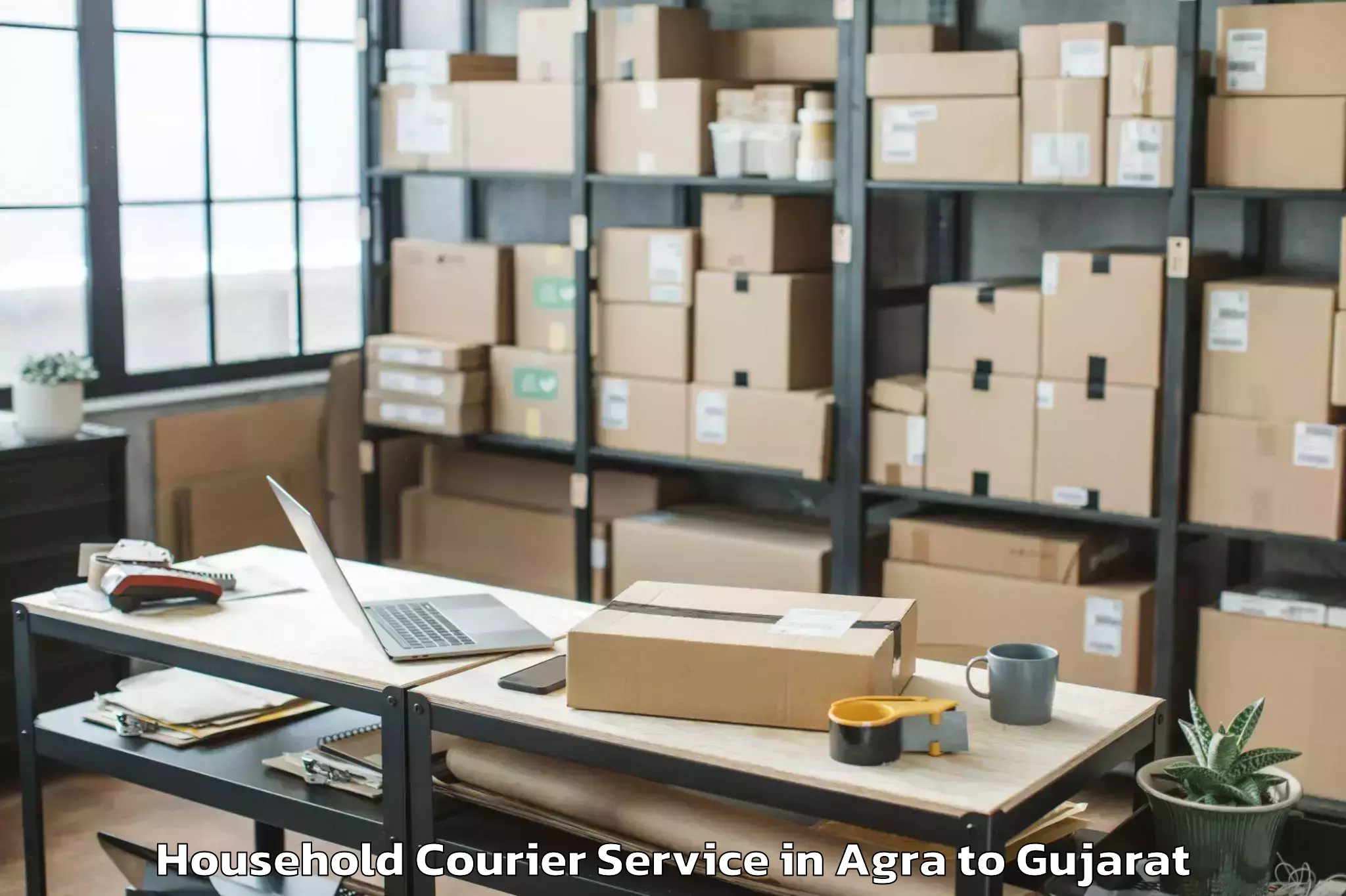 Easy Agra to Gussar Household Courier Booking